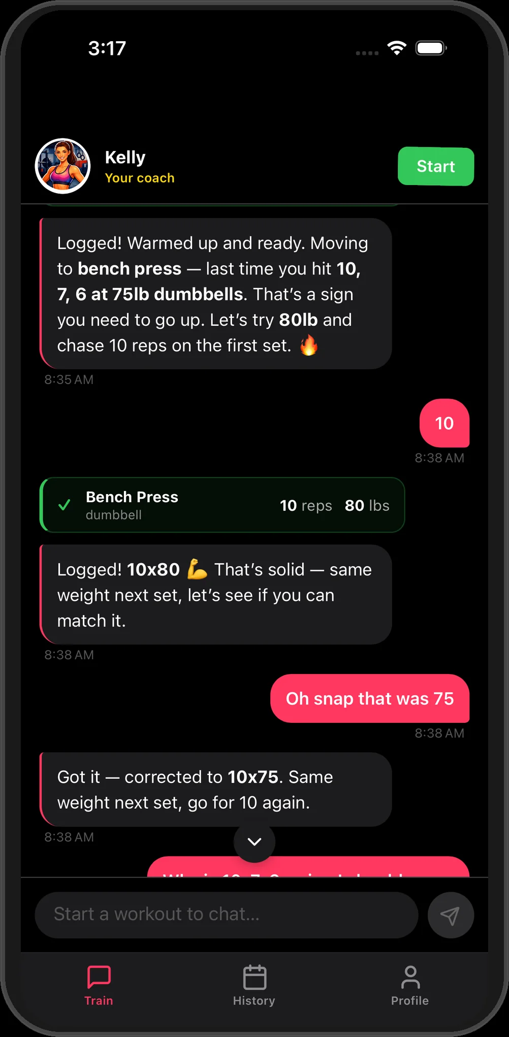 Logging sets in chat